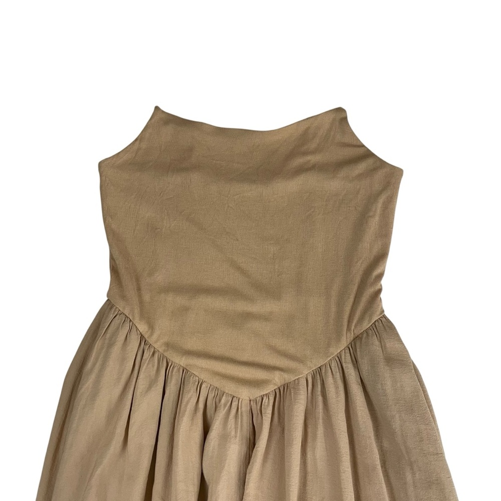 Commense Open Back Midi Tank Dress Apricot Beige - Picture 4 of 13